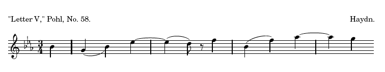 "Letter V," Pohl, No. 58. Haydn.