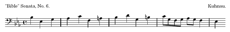 "Bible" Sonata, No. 6. Kuhnau.